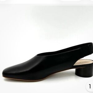Everlane Black Leather Slingback Heels 7 minimalist